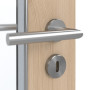 Detailansicht der Oberfläche von GARANT Feuchtraumtür Authentic Achat GCK08 mit Lichtausschnitt LA-4 schlossseitig