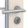 Detailansicht der Oberfläche von GARANT Feuchtraumtür Authentic Perl GCK08 mit Lichtausschnitt LA-4 schlossseitig