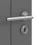 Detailansicht der Oberfläche von HÖRMANN Innentür Groove 13 Staubgrau RAL 7037 Lack DesignLine
