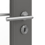 Detailansicht der Oberfläche von HÖRMANN Innentür Groove 27 Staubgrau RAL 7037 Lack DesignLine mit Lichtausschnitt LA 27