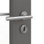 Detailansicht der Oberfläche von HÖRMANN Innentür Groove 29 Staubgrau RAL 7037 Lack DesignLine mit Lichtausschnitt LA 27