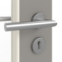 Detailansicht der Oberfläche von GARANT Objektinnentür U12115SD Platingrau GHK08 mit Lichtausschnitt LA-4 schlossseitig