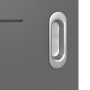 Detailansicht der Oberfläche von HÖRMANN Schiebetür Groove 34 Staubgrau RAL 7037 Lack DesignLine mit Lichtausschnitt LA 24 bandseitig