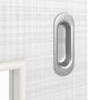 Detailansicht der Oberfläche von LEBO Schiebetür Cotton Like Weiß ähnl. RAL 9016 Versio mit Lichtausschnitt LA 9