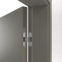 Detailansicht der Bänder von Innentür-Set Staubgrau RAL 7037 ProLine Duradecor stumpfeinschlagend mit Zarge und Drücker - Hörmann