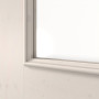 Detailansicht des Lichtausschnitts von Innentür TE-45 Fichte astig weiß pigmentiert Massivholz