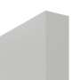 Detailansicht der stumpfen Kante von GARANT Feuchtraum-Schiebetür D92-60 Dove Grey Resopal mit Lichtausschnitt LA-6