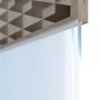 Detailansicht der stumpfen Kante von HÖRMANN Schiebetür Pure 2 Nordeiche Duradecor DesignLine mit Lichtausschnitt quer