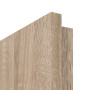 Detailansicht der eckigen Kante von GARANT Feuchtraumtür Authentic Eiche GCK08 mit Lichtausschnitt LA-4 schlossseitig