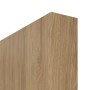 Detailansicht der stumpfen Kante von CLASSEN Schiebetür 4.10 Hickory Eiche CPL mit Lichtausschnitt