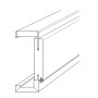 Technische Zeichnung der Zarge von Innentür-Set Cross Eiche Roheffekt CPL Tür mit Zarge und Drücker