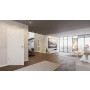 Milieu Blick ins Zimmer modernes Loft mit Innentür-Set Linea 01 Weißlack Premium mit Zarge und Drücker