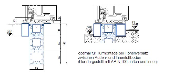Bodenausgleichsprofil AP-N 100 außen