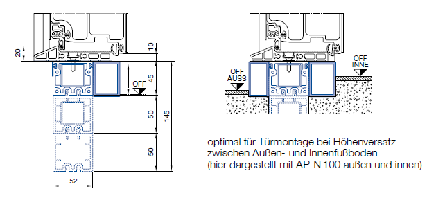 Bodenausgleichsprofil AP-N 100 innen
