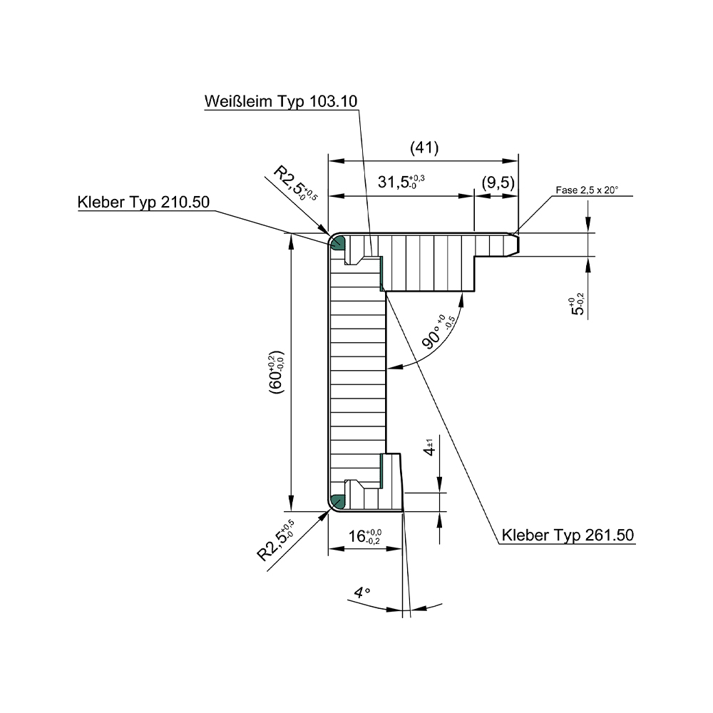 60 mm Bekleidung