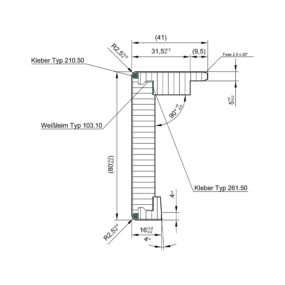 80 mm Bekleidung