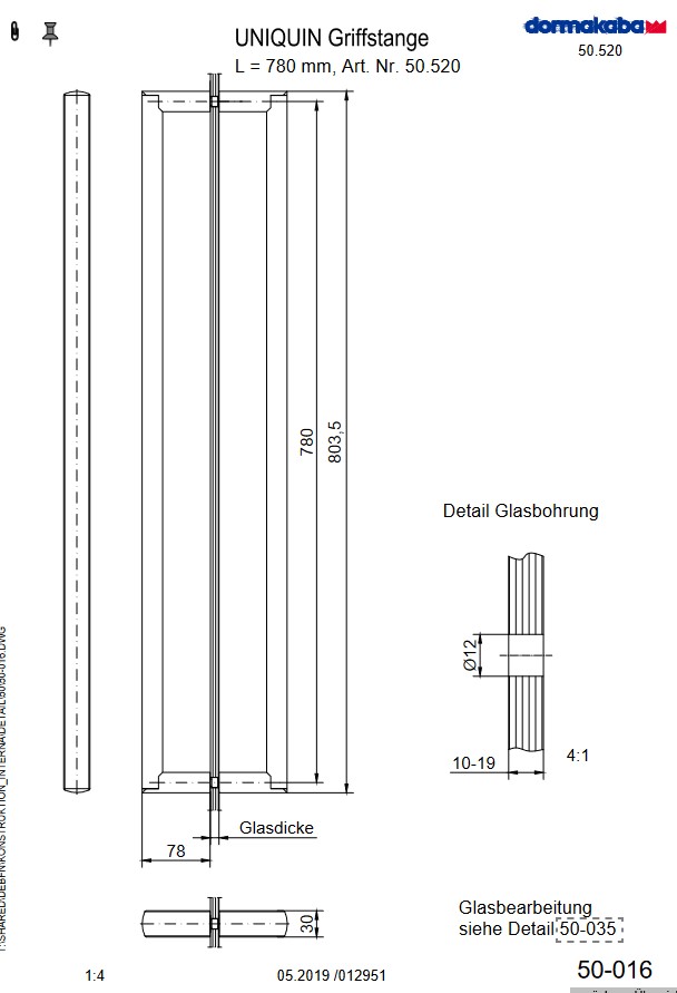 Griffstange Dorma Uniquin