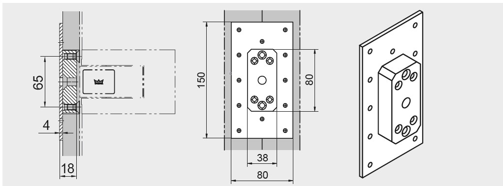 Anschraubplatte Tensor-Bänder